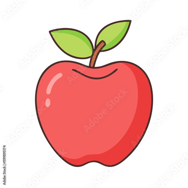 Fototapeta apple icon, apple vector illustration-simple illustration of apple, perfect for apple logos and themed design 