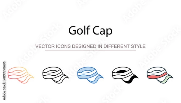 Fototapeta Golf Cap icon design with white background stock illustration