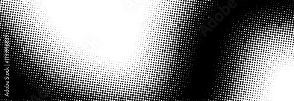 Fototapeta Modern black and white pop art background with halftone dots in comic style, vector illustration eps10	