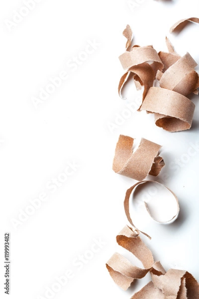 Fototapeta Recycled paper on white background.