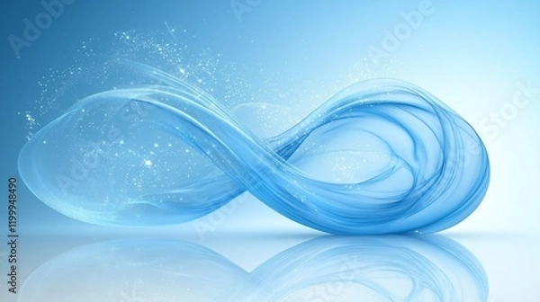 Fototapeta Elegant Blue Abstract Infinity Design with Sparkling Dust Particles