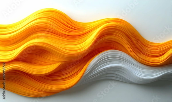 Fototapeta Abstract orange white wave flow studio background design