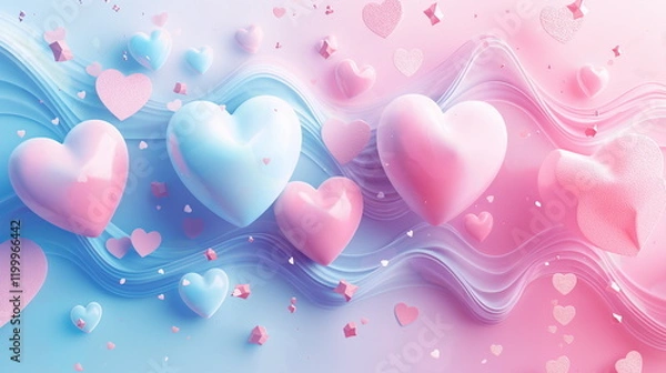 Fototapeta Abstract Valentines Day composition with soft grad_002