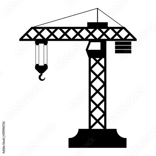Fototapeta Construction crane silhouette
