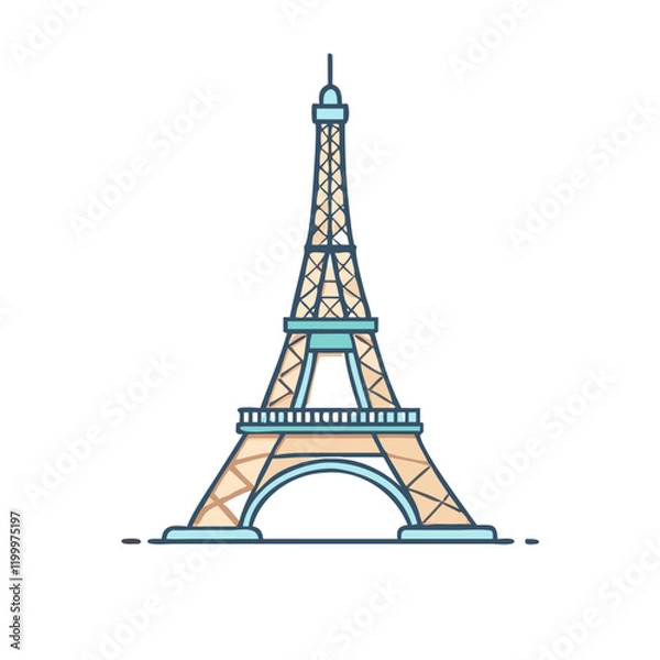 Fototapeta paris eiffel tower icon, paris eiffel tower vector illustration-simple illustration of paris eiffel tower, perfect for paris eiffel tower logos and themed design 