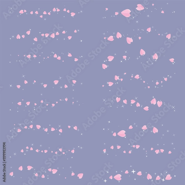 Obraz Cute petal sakura border with glitter