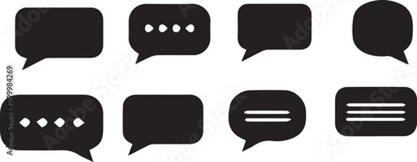Fototapeta Comment icon speech bubble symbol. Speech bubble collection . Cloud speech bubbles collection. Black speech bubble . Vector illustration
