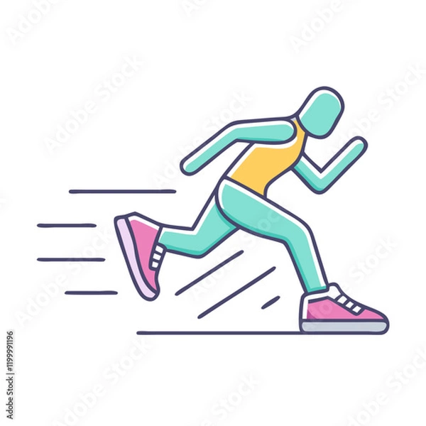 Fototapeta running icon, running vector illustration-simple illustration of running, perfect for running logos and themed design 