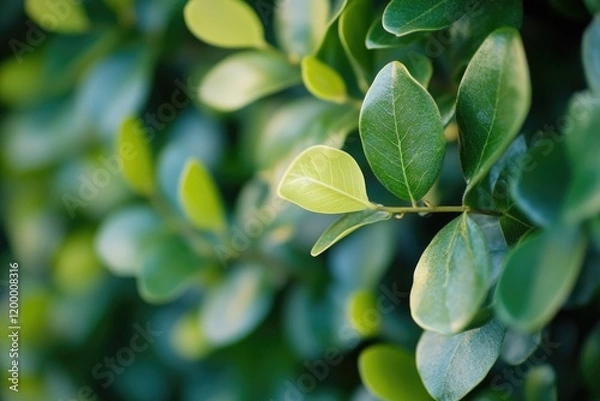 Fototapeta A close-up shot of a plant with green leaves, great for botanical illustrations or design elements