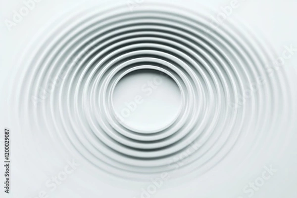 Fototapeta A single white circular object on a white background