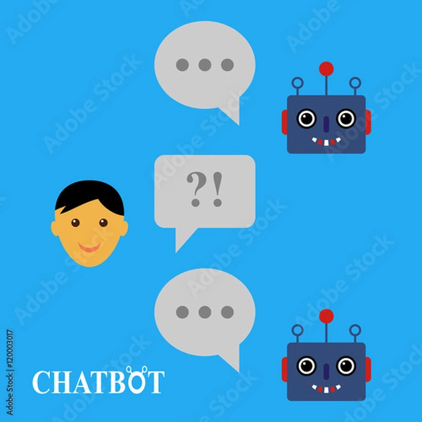 Fototapeta Chatbot and human conversation