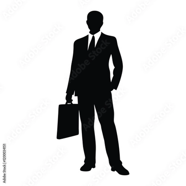 Fototapeta A businessman silhouette vector illustration.