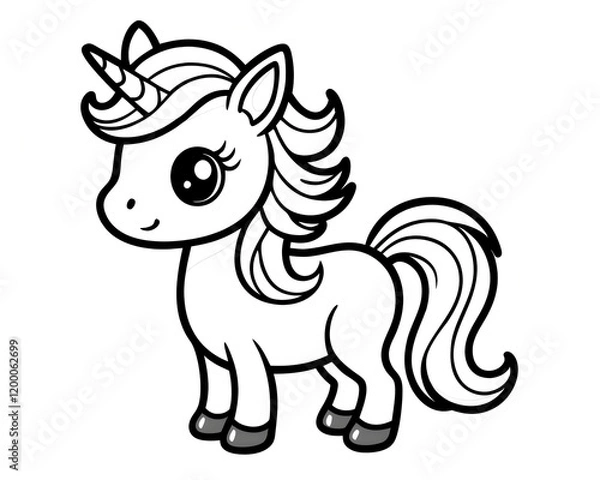 Fototapeta coloring page with Unicorn