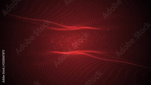 Obraz Red abstract background with moving dots
