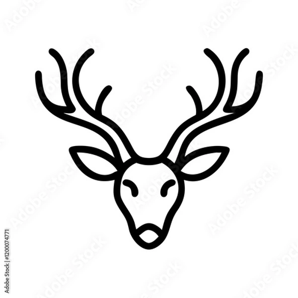 Fototapeta antler icon, antler line art - simple line art of antler, perfect for antler logos and icons and themed design 