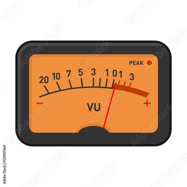 Obraz Analog Volume Unit Meter Measuring Device. Vector