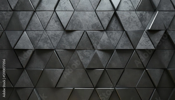 Fototapeta Abstract dark, black, triangular background, corrosion texture, polygonal pattern