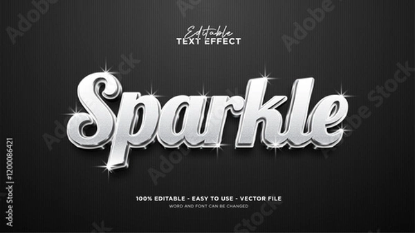 Fototapeta Sparkle text effect, editable shiny text effect