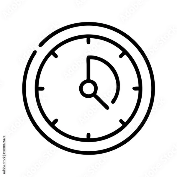 Fototapeta clock icon, clock line art - simple line art of clock, perfect for clock logos and icons and themed design 