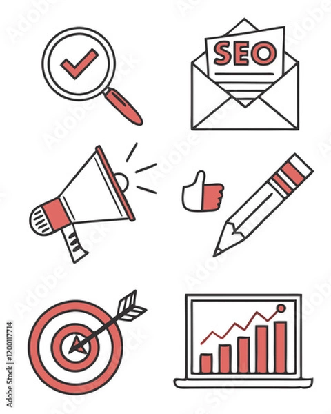 Fototapeta Digital Marketing Icons