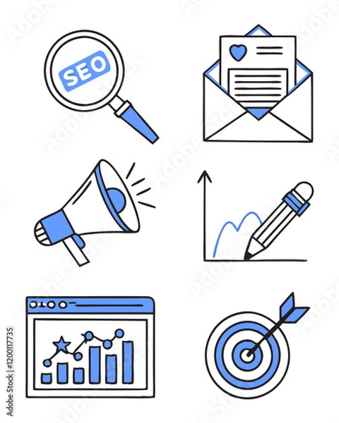 Fototapeta Digital Marketing Icons