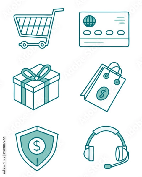 Fototapeta E-Commerce Icons