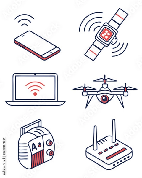 Fototapeta Modern Tech Device Icons