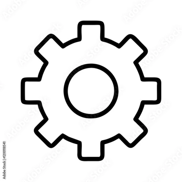 Fototapeta gear icon, gear line art - simple line art of gear, perfect for gear logos and icons and themed design 