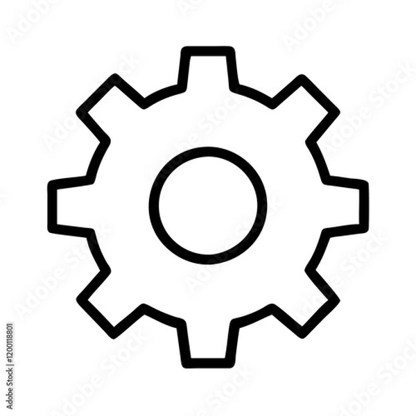 Obraz gear settings icon, gear settings line art - simple line art of gear settings, perfect for gear settings logos and icons and themed design 