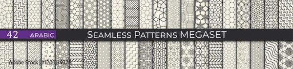 Obraz 42 seamless Arabic-inspired patterns with intricate geometric designs. Perfect for textiles, decor, and artistic projects.