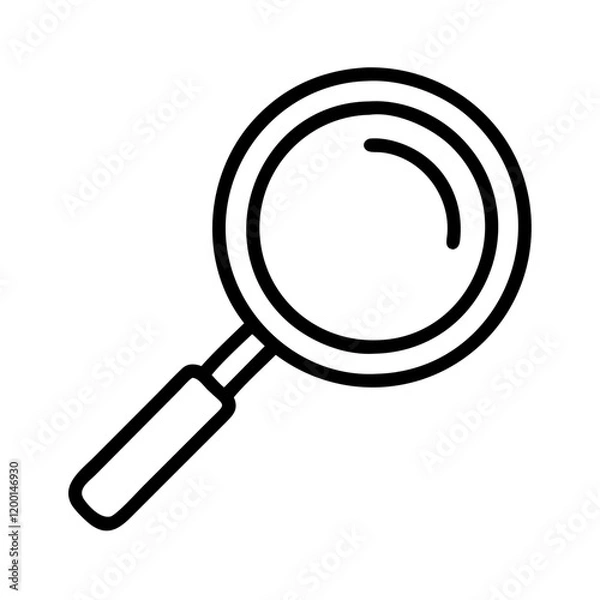 Obraz magnifying glass icon, magnifying glass line art - simple line art of magnifying glass, perfect for magnifying glass logos and icons and themed design 
