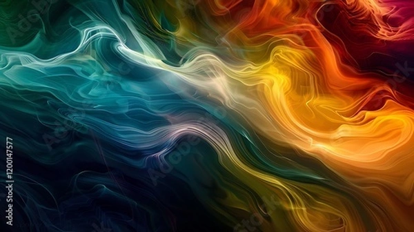 Obraz A dynamic wave of colors creating an abstract design.