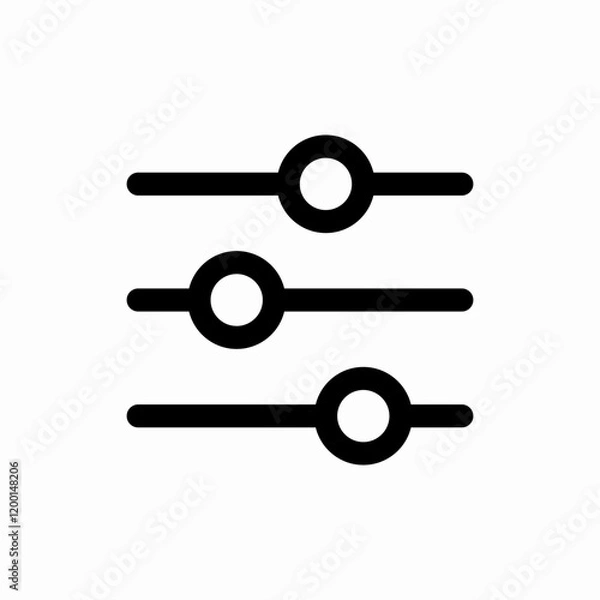 Fototapeta Adjustment sliders icon vector sign