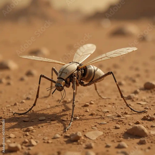 Fototapeta robotic mosquito on Mars Surface 