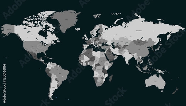 Obraz World map. Modern color vector map. Silhouette map.