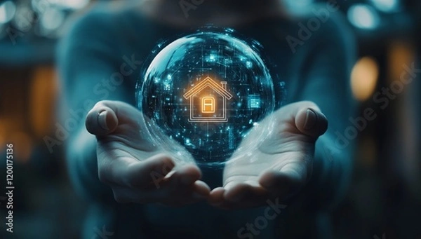 Fototapeta Embracing the future of home security with innovative technology and digital protection in a captivating visual expression
