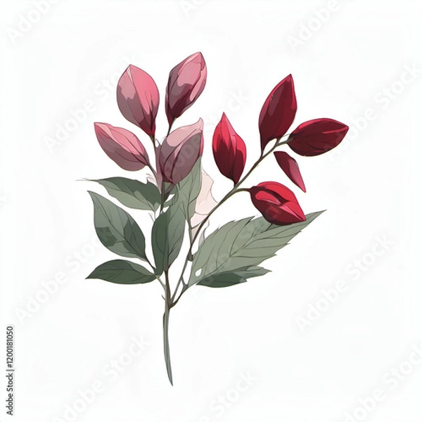 Fototapeta Fall Leaves: Digital Botanical Art