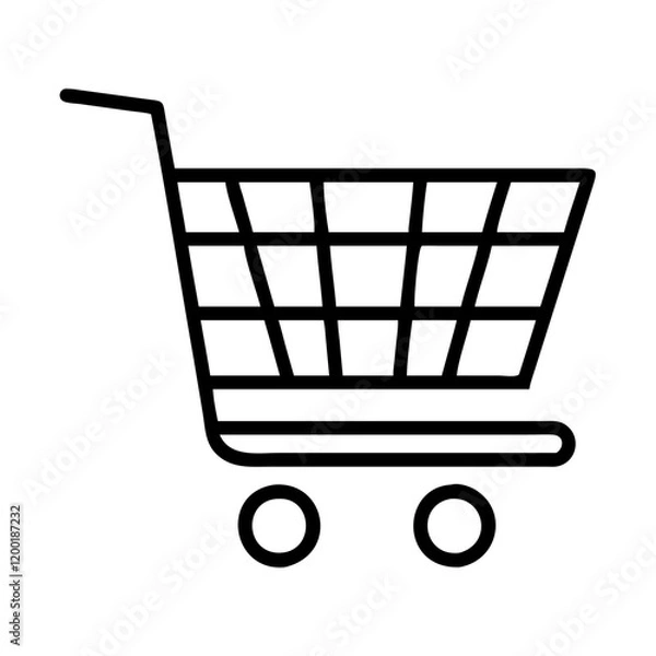 Fototapeta shopping cart icon, shopping cart line art - simple line art of shopping cart, perfect for shopping cart logos and icons and themed design 