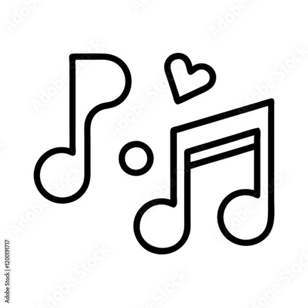 Fototapeta song melody icon, song melody line art - simple line art of song melody, perfect for song melody logos and icons and themed design 