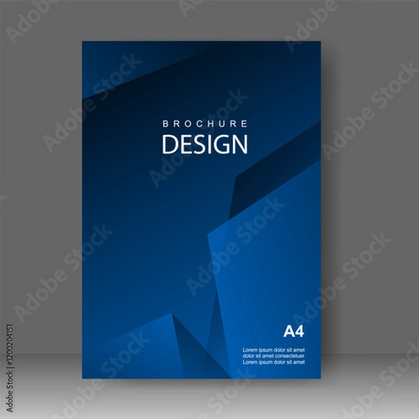 Obraz Design cover modern with blue Background. for cover book. Annual report. Brochure template, Poster, catalog. Simple Flyer promotion. magazine. Vector illustration