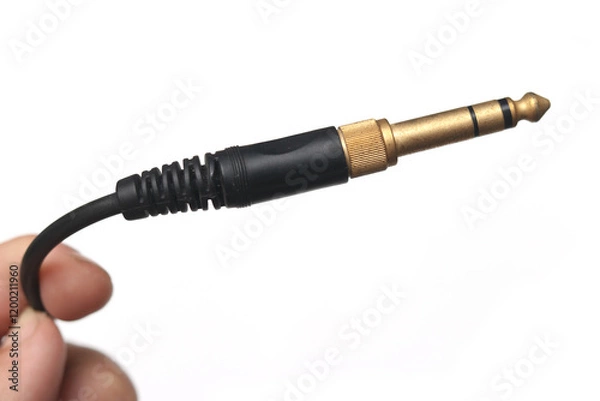 Obraz jack plug audio cable isolated on white background