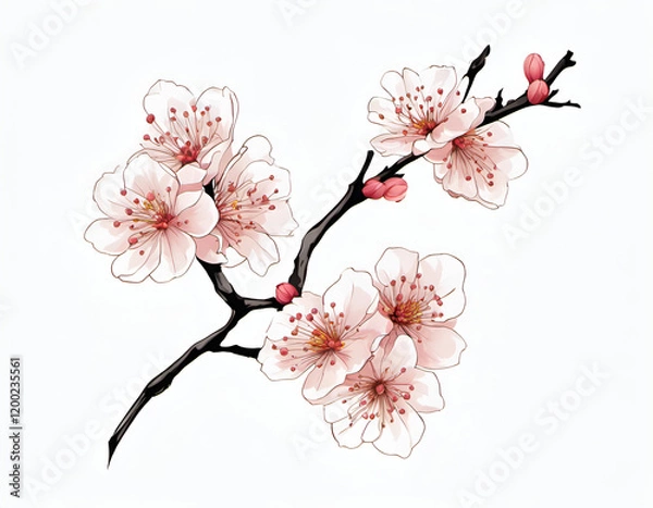 Fototapeta Blossoming Cherry Branch