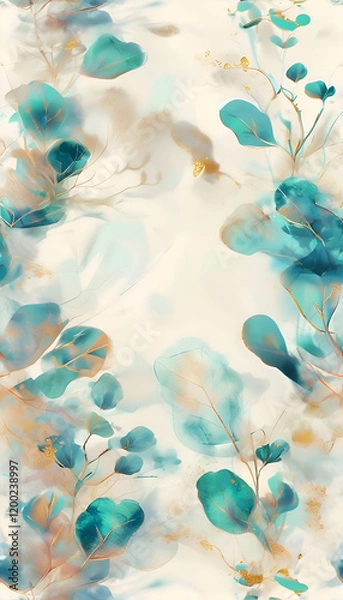 Fototapeta Seamless foliage pattern for stylish and versatile design applications 