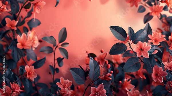 Obraz Peach background with flower arrangement 