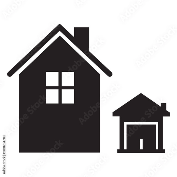 Fototapeta House icon set silhouette vector