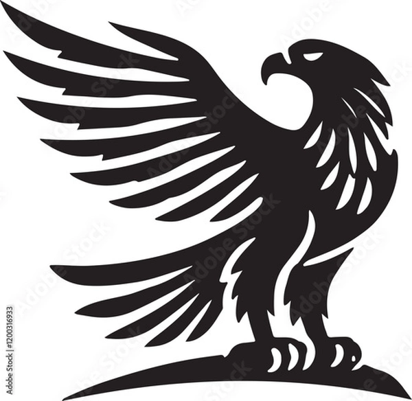 Obraz Eagle icon silhouette vector with white background
