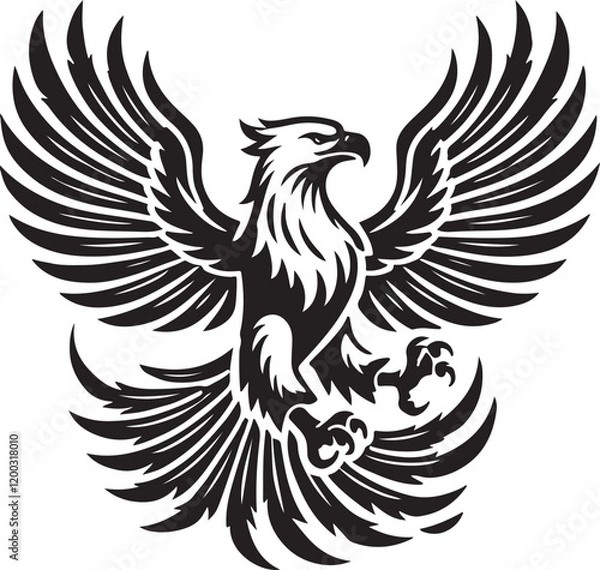 Fototapeta Eagle icon silhouette vector with white background