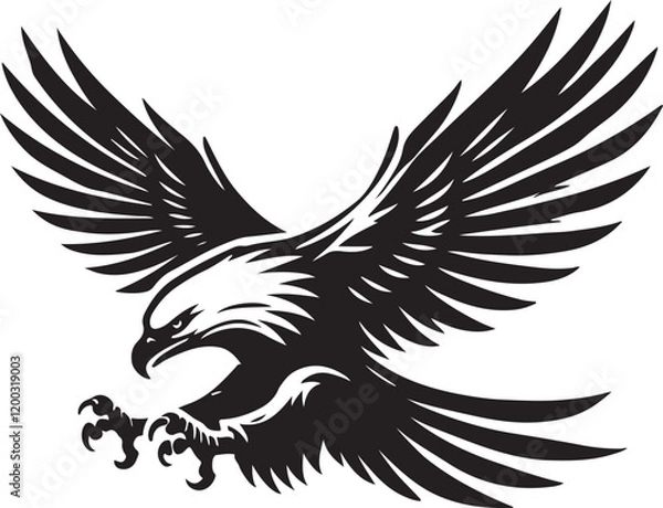 Obraz Eagle icon silhouette vector with white background