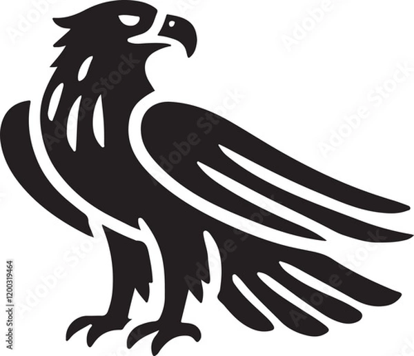 Obraz Eagle icon silhouette vector with white background