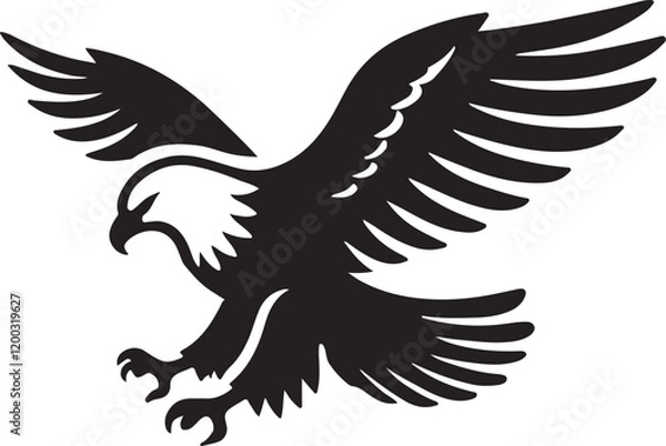 Fototapeta Eagle icon silhouette vector with white background